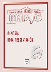 BADYG E1: memoria V-A inmediata. Hoja de presentación de Ciencias de la Educación Preescolar y Especial