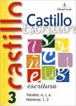 Castillo de escritura 3. Vocales: o, i, a. Números: 1, 2