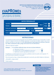 EVAPROMES. Hoja de Respuesta: Evaluación de los Procesos Metacognitivos en Escritura de EOS (Instituto de Orientación Psicológica Asociados)