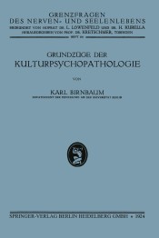 Grundzuge Der Kulturpsychopathologie de Springer